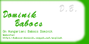 dominik babocs business card